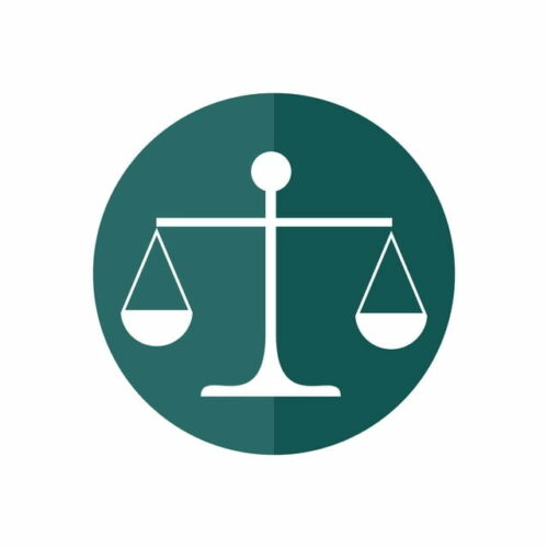 Law scale vector icon. justice symbol weight balance sign of law judgment punishment statue. Law firm logo design inspiration Risarcimento malasanità